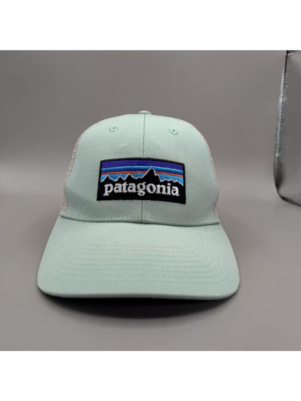 Patagonia P-6 Trucker Hat Mens Outdoor Mesh Teal Green One Size Snapback